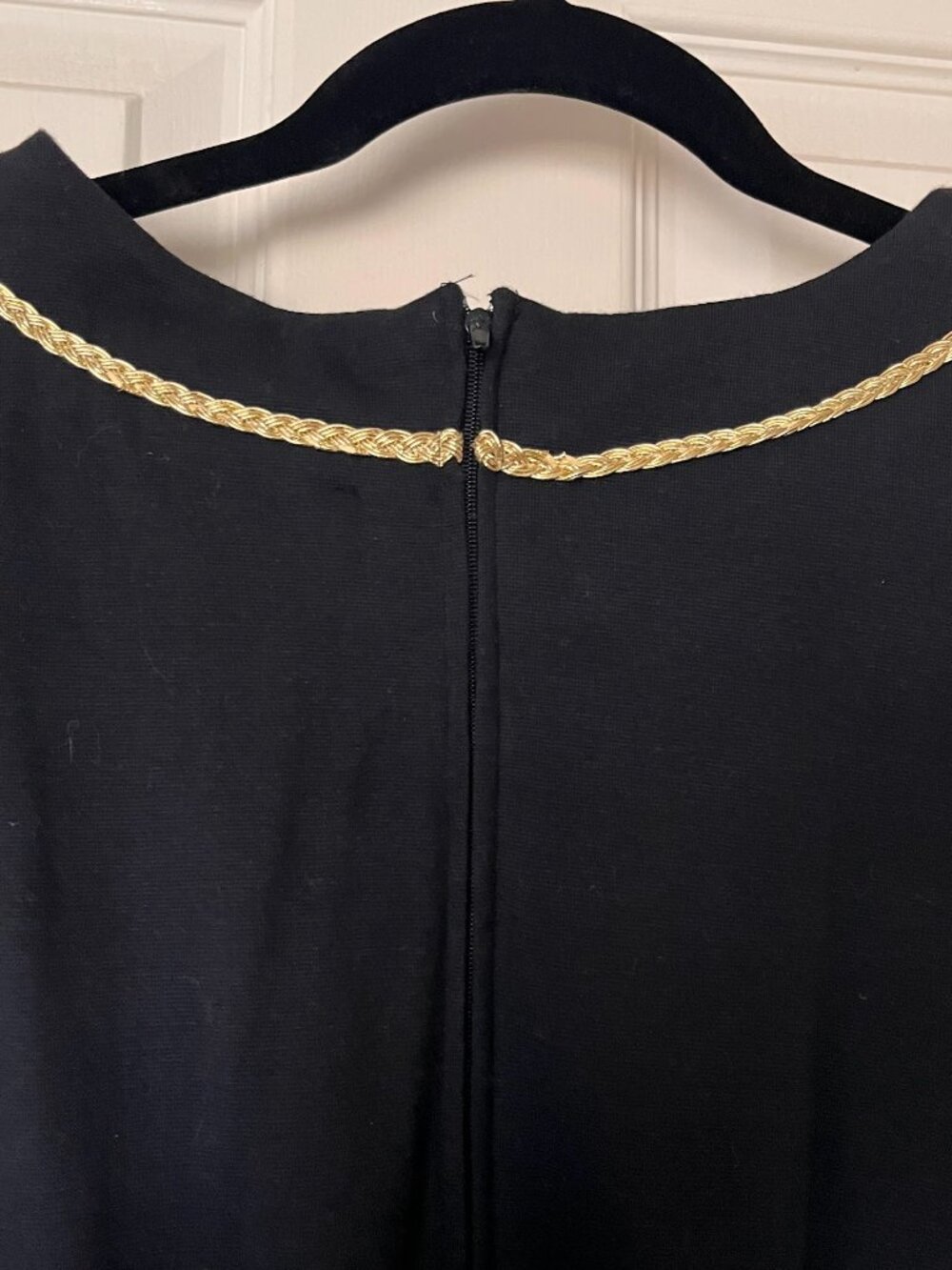 VTG 80'S FADS NWOT Women's S Black Jumpsuit with Gold Braid Trim - Picture 3 of 5